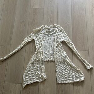 Guess Cream Open-Front Lightweight Cardigan